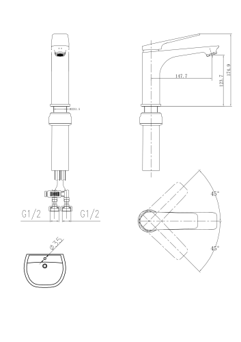Смеситель для умывальника 32704 фото 2