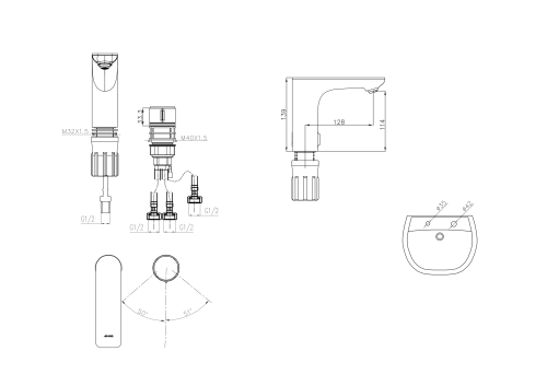 Смеситель для умывальника на 2 отверстия с цифровым дисплеем 32692 фото 4